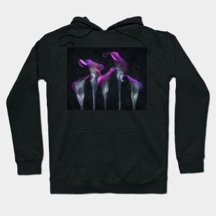 Five Three Calla Lilies black background Hoodie